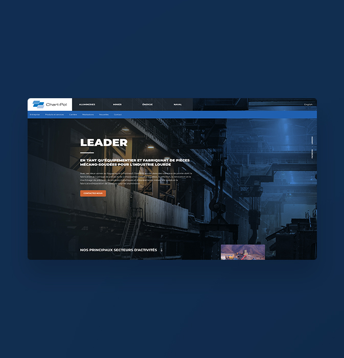 Interface du site web de Charpol